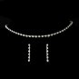 Silver Rhinestone Choker Necklace Earring Set
