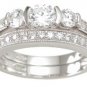 New 925 Sterling Silver CZ Wedding Set Ring