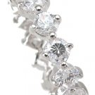 New 925 Sterling Silver CZ Eternity Wedding Ring