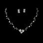 Silver CZ Crystal Star Vine Necklace Earring Set