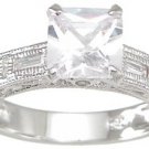New 925 Sterling Silver CZ Antique Wedding Ring