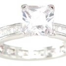 New 925 Sterling Silver CZ Princess Cut Ring