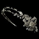 Silver Rhinestone Crystal Butterfly Headband Tiara