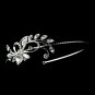Silver Rhinestone Crystal Floral  Headband Tiara