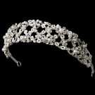 Silver Rhinestone Pearl Flexible Bridal Headband Tiara