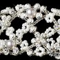 Silver Rhinestone Pearl Flexible Bridal Headband Tiara