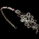 Silver Red Clear Swarovski Crystal Headband Tiara