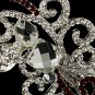 Silver Red Clear Swarovski Crystal Headband Tiara