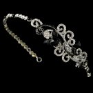 Silver Black Clear Swarovski Crystal Headband Tiara