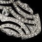 Silver Vintage Style CZ Crystal Bridal Brooch Pin
