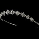 Silver Swarovski Rhinestone Flower Headband Tiara