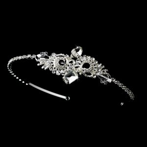 Silver Austrian Crystal Rhinestone Headband Tiara