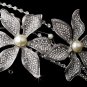 Silver Pearl Swarovski Crystal Flower Headband Tiara