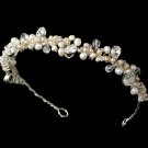 Silver Swarovski Mocha Pearl Headband Tiara