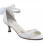 White Satin Rhinestone Ankle Bridal High Heel Shoes