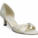 Ivory Satin Slip On Bridal Dress High Heel Shoes