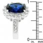 Silver Oval Sapphire Crystal CZ Trimmed Ring