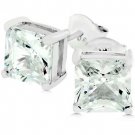NEW White Gold 925 Sterling Silver Studs CZ Earrings
