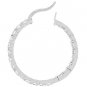 NEW White Gold Rhodium Bonded Eternity Hoop CZ Earring