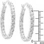 NEW White Gold Rhodium Bonded Eternity Hoop CZ Earring