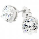 NEW White Gold 925 Sterling Silver 7mm CZ Stud Earrings
