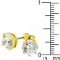 NEW 14k Gold 925 Sterling Silver 7mm CZ Stud Earrings