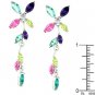 NEW White Gold Bonded Color Stones Dangle  Earring
