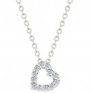 NEW White Gold Silver CZ Heart Pendant Necklace