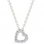 NEW White Gold Silver CZ Heart Pendant Necklace