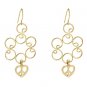 NEW 14K Gold Golden Heart Dangle Earrings