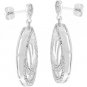 NEW White Gold Silver Evening Drop CZ Earrings