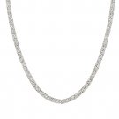 NEW White Gold Silver  Necklace CZ Trillion Cut Clear