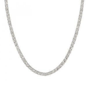 NEW White Gold Silver  Necklace CZ Trillion Cut Clear