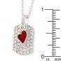 NEW Whote Gold CZ Doggy Tag Pendant Necklace