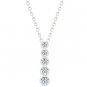 NEW White Gold CZ Journey Pendant Necklace