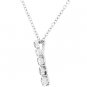 NEW White Gold CZ Journey Pendant Necklace