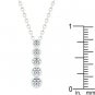 NEW White Gold CZ Journey Pendant Necklace