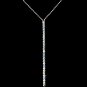 Silver AB Rhinestone Drop Necklace Earring Set