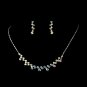 Silver AB Crystal Accented Necklace Earring Set