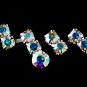 Silver AB Crystal Accented Necklace Earring Set