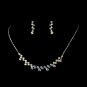 Silver AB Crystal Accented Necklace Earring Set