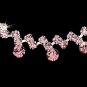 Silver Pink Crystal Accented Necklace Earring Set
