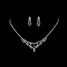 Silver Light Amethyst Chandelier Necklace Earring Set
