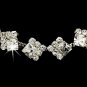 Silver Clear Crystal Square Necklace Earring Set