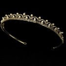 Gold Crystal Ivory Pearl Fairy Tale Tiara Headband
