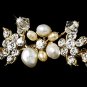 Gold Pearl Swarovski Crystal Bridal Headband Tiara