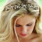 Gold Rhinestone Crystal Pearl Floral Tiara Headband