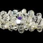 Silver AB Swarovski Crystal White Pearl Tiara Headband