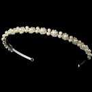 Silver Rhinestone Crystal Ivory Pearl Headband Tiara