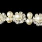 Silver Rhinestone Crystal Ivory Pearl Headband Tiara